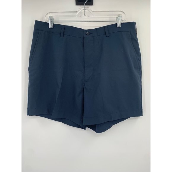 Roundtree & Yorke Navy Blue Work Play Perform Flat Front Men's‎ Shorts Size W36 - Picture 6 of 8
